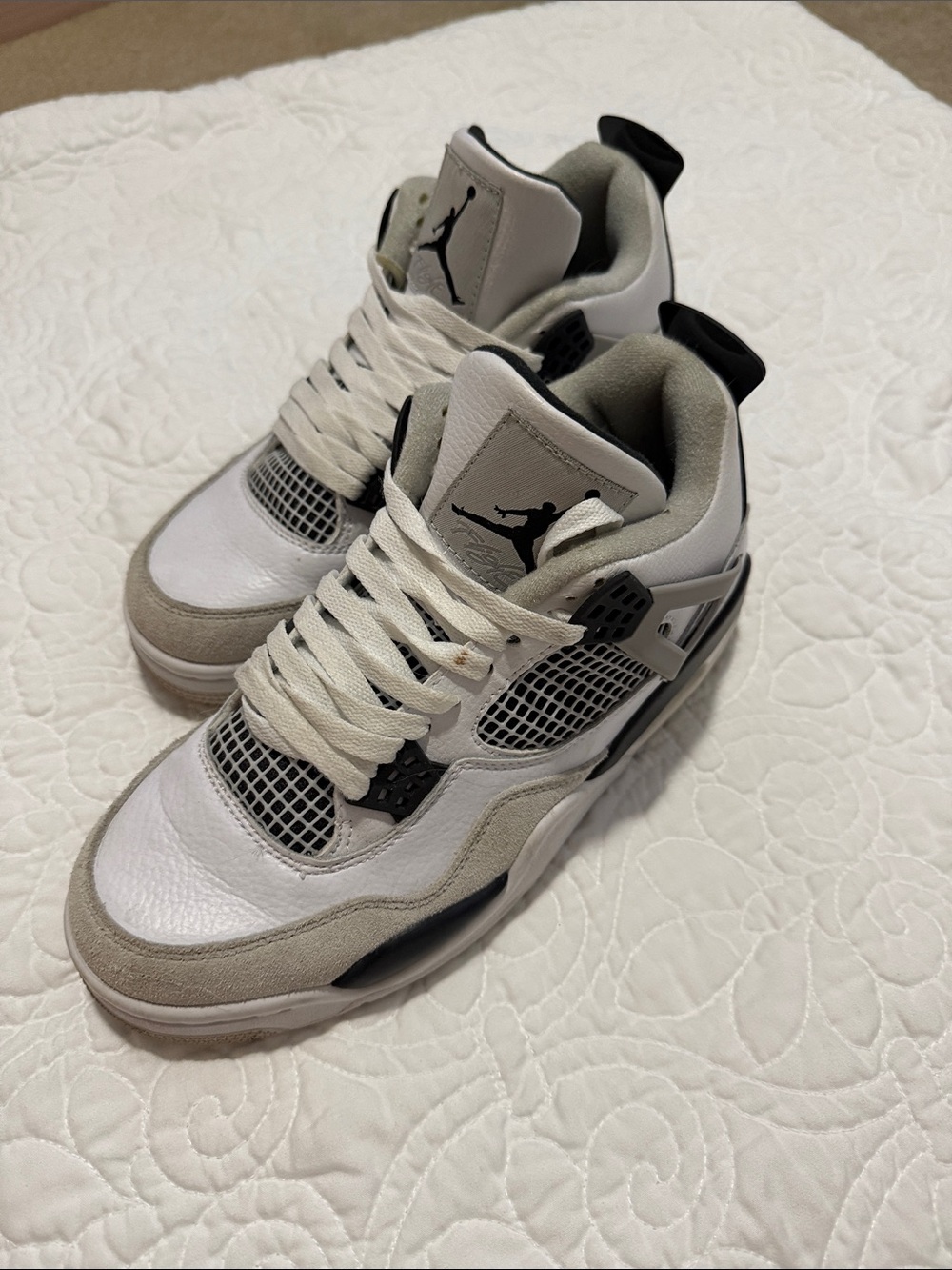Nike Air Jordan 4 Men’s Sneakers - White Grey Black